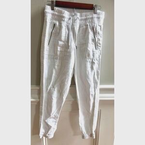 Womans White Athleta Cabo Linen Joggers | Size 2 | Excellent Condition